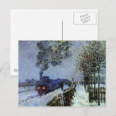 Monet - Train in the Snow, de locomotief Briefkaart (Voorkant / Achterkant)