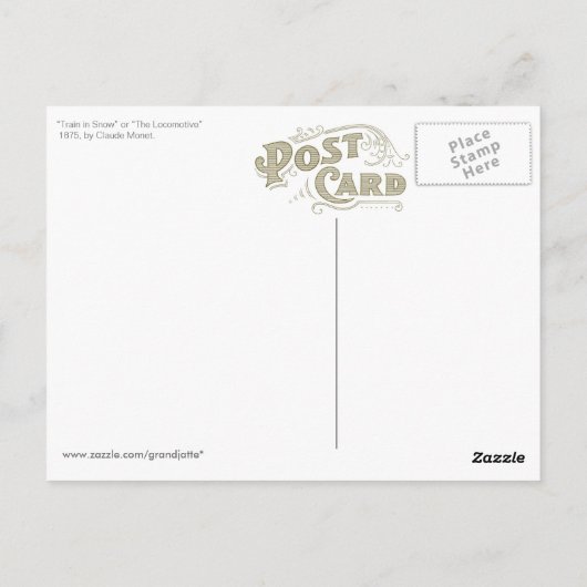 Monet Train Snow Post Card Briefkaart (Achterkant)
