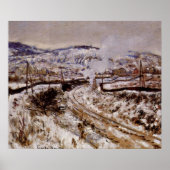 Monet - Trein in de sneeuw bij Argenteuil, Poster (Voorkant)
