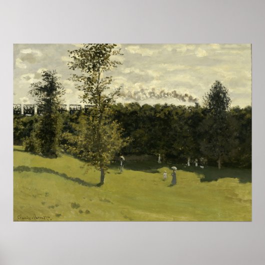 Monet - Trein in het landschap Poster (Voorkant)