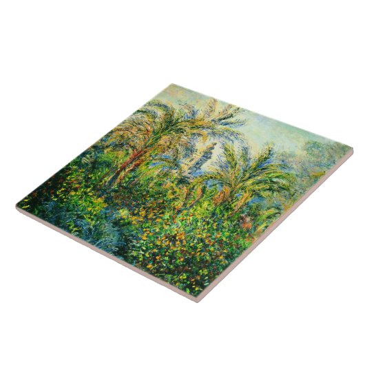 Monet: Tuin in Bordighera, Impressie van de Morgen Tegeltje (Zijkant)