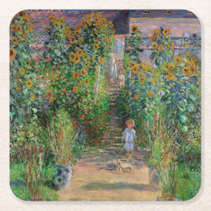 Monet Tuin Vetheuil Impressionisme Bloem Schilderi Kartonnen Onderzetters