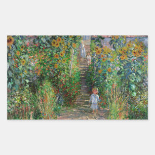 Monet Tuin Vetheuil Impressionisme Bloem Schilderi Rechthoekige Sticker
