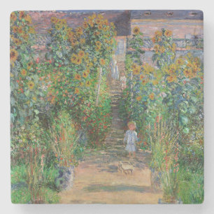 Monet Tuin Vetheuil Impressionisme Bloem Schilderi Stenen Onderzetter