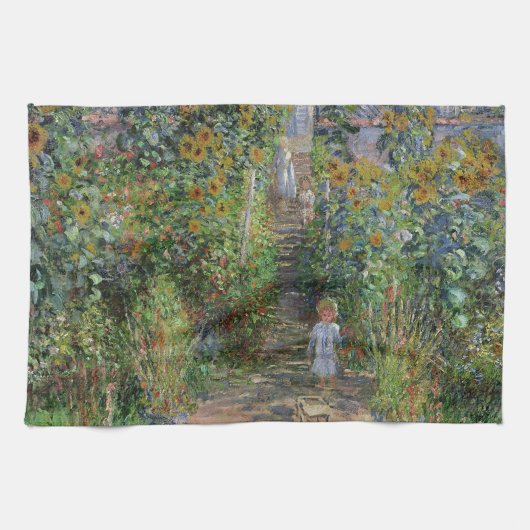 Monet Tuin Vetheuil Impressionisme Bloem Schilderi Theedoek (Horizontaal)