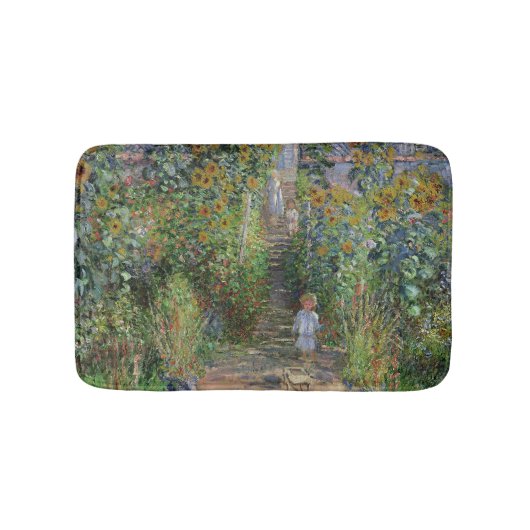 Monet Tuin Vetheuil Impressionisme Schilderij Badmat (Voorkant)