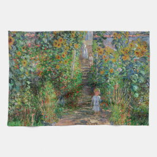 Monet Tuin Vetheuil Impressionisme Schilderij Theedoek