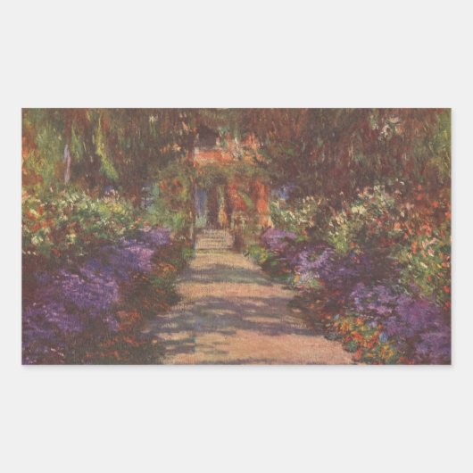 Monet: Tuinpad, Rechthoekige Sticker (Voorkant)
