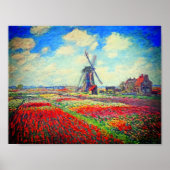 Monet Tulip Fields windmolen Poster (Voorkant)