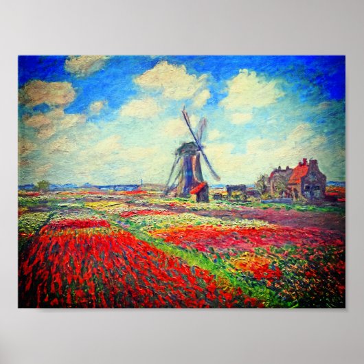 Monet Tulip Fields windmolen Poster (Voorkant)