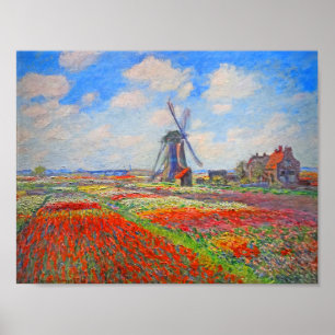 Monet Tulip Fields windmolen Poster