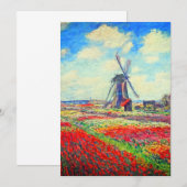 Monet Tulips Windmill Aankondiging (Voorkant / Achterkant)