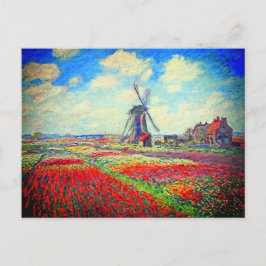 Monet Tulips Windmill Aankondigingskaart