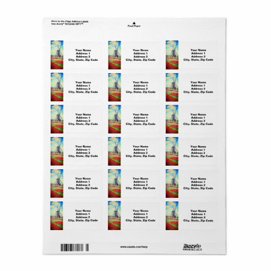Monet Tulips Windmill Etiket (Full Sheet)