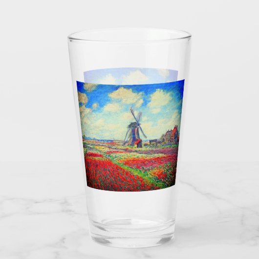 Monet Tulips Windmill Glas (Achterkant)