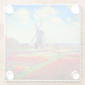 Monet Tulips Windmill Glazen Onderzetter (Achterkant)