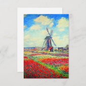 Monet Tulips Windmill Kaart (Voorkant / Achterkant)