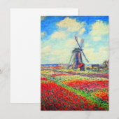 Monet Tulips Windmill Kaart (Voorkant / Achterkant)