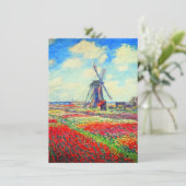 Monet Tulips Windmill Kaart (Staand voorkant)