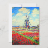 Monet Tulips Windmill Kaart (Voorkant)