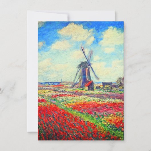 Monet Tulips Windmill Kaart (Voorkant)