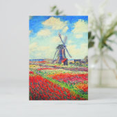 Monet Tulips Windmill Kaart (Staand voorkant)