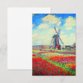 Monet Tulips Windmill Kaart (Voorkant / Achterkant)
