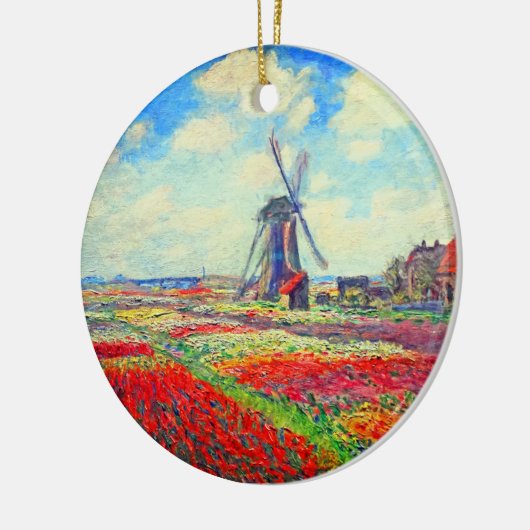 Monet Tulips Windmill Keramisch Ornament (Links)