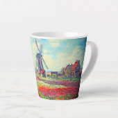 Monet Tulips Windmill Latte Mok (Rechterhoek)