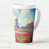 Monet Tulips Windmill Latte Mok (Rechterhoek)