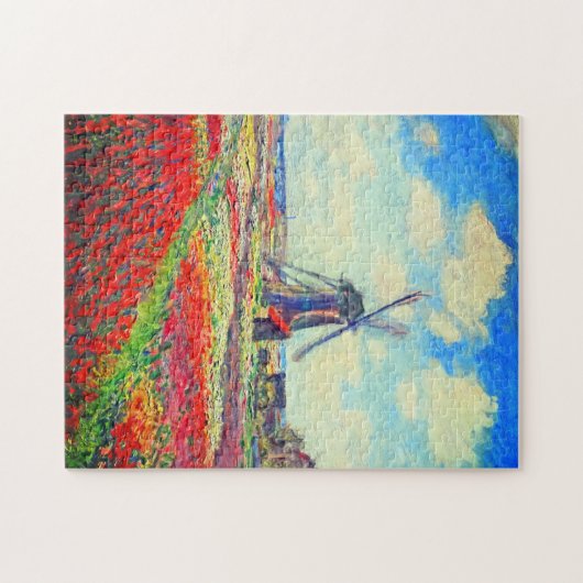 Monet Tulips Windmill Legpuzzel (Horizontaal)