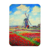 Monet Tulips Windmill Magneet (Verticaal)