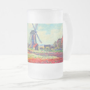 Monet Tulips Windmill Matglas Bierpul