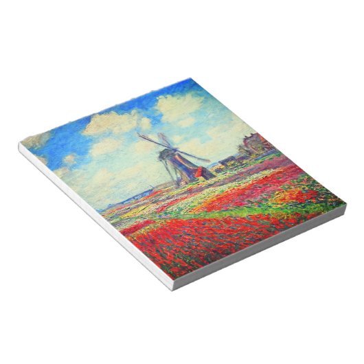 Monet Tulips Windmill Notitieblok (Schuin)