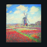 Monet Tulips Windmill Notitieblok<br><div class="desc">Blocnote met de bloem van Claude Monet en het schilderij van de windmolen. Mooie en kleurrijke velden van rode,  roze en gele tulpen naast een windmolen en huis in Nederland. Een geweldige cadeau van Monet voor supporters van indrukwekkende tonen en Franse kunst.</div>