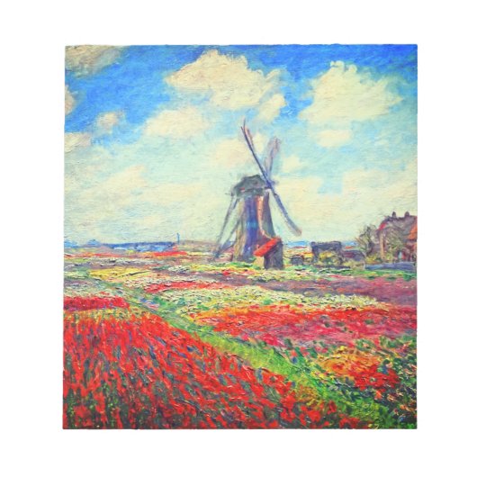Monet Tulips Windmill Notitieblok (Voorkant)