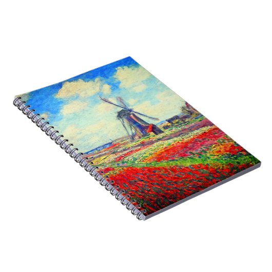 Monet Tulips Windmill Notitieboek (Rechterzijde)