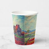 Monet Tulips Windmill Papieren Bekers (Rechts)