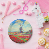 Monet Tulips Windmill Papieren Bordje (Feest)