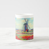 Monet Tulips Windmill Porselein Kop (Voorkant)