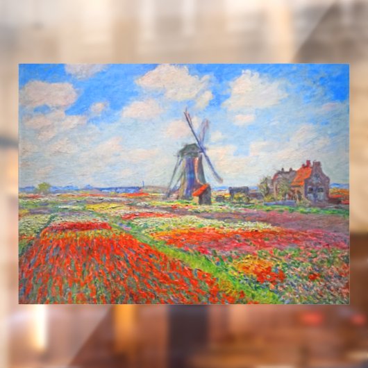 Monet Tulips Windmill Raamsticker (Vel 2)