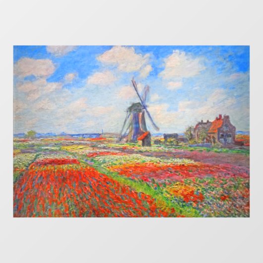 Monet Tulips Windmill Raamsticker (Vel)