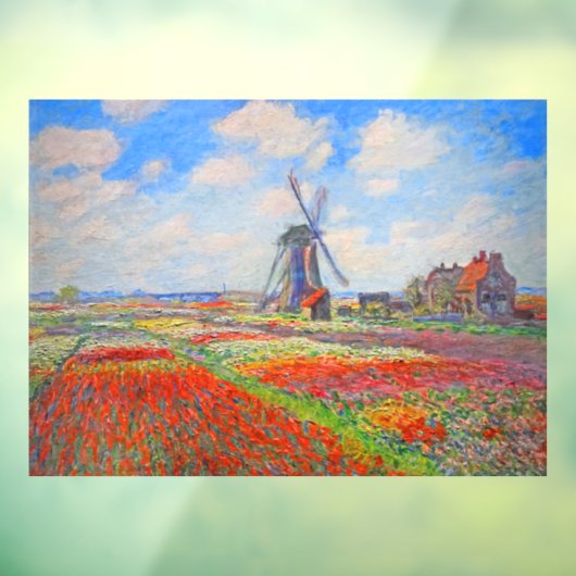 Monet Tulips Windmill Raamsticker (Vel 3)