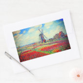 Monet Tulips Windmill Rechthoekige Sticker (Envelop)