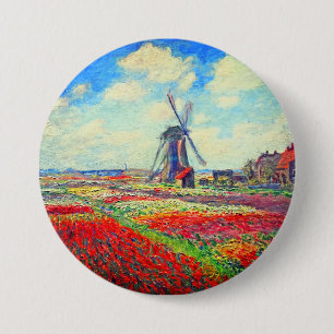 Monet Tulips Windmill Ronde Button 7,6 Cm