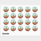 Monet Tulips Windmill Ronde Sticker (Vel)