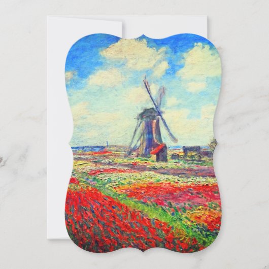 Monet Tulips Windmill Save The Date (Voorkant)