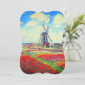 Monet Tulips Windmill Save The Date (Staand voorkant)