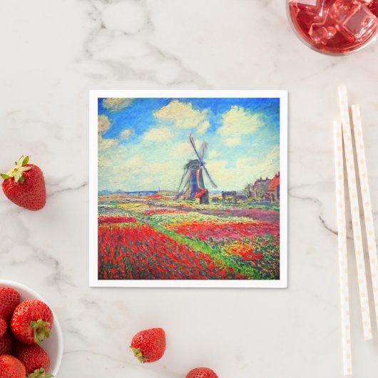 Monet Tulips Windmill Servet (Insitu)