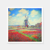 Monet Tulips Windmill Servet (Voorkant)